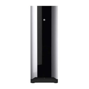 Sleek black and silver cabinet design